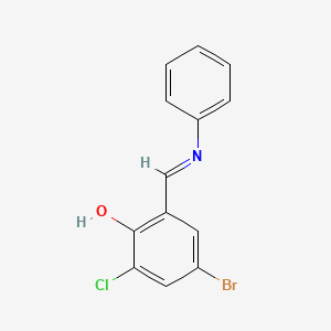 molecular formula C13H9BrClNO B15012567 4-bromo-2-chloro-6-[(E)-(phenylimino)methyl]phenol 