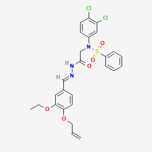 molecular formula C26H25Cl2N3O5S B15012645 N-(3,4-Dichlorophenyl)-N-({N'-[(E)-[3-ethoxy-4-(prop-2-EN-1-yloxy)phenyl]methylidene]hydrazinecarbonyl}methyl)benzenesulfonamide 