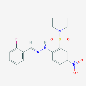 N,N-diethyl-2-[(2E)-2-(2-fluorobenzylidene)hydrazinyl]-5-nitrobenzenesulfonamide