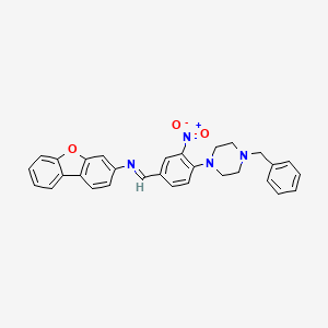 N-{(E)-[4-(4-benzylpiperazin-1-yl)-3-nitrophenyl]methylidene}dibenzo[b,d]furan-3-amine