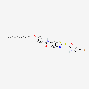 N-[2-({2-[(4-bromophenyl)amino]-2-oxoethyl}sulfanyl)-1,3-benzothiazol-6-yl]-4-(decyloxy)benzamide