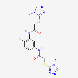 molecular formula C17H20N8O2S2 B15012680 N,N'-(4-methylbenzene-1,3-diyl)bis{2-[(4-methyl-4H-1,2,4-triazol-3-yl)sulfanyl]acetamide} 