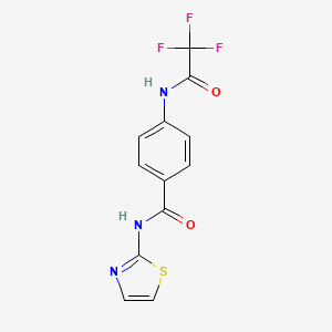 molecular formula C12H8F3N3O2S B15012683 N-(1,3-thiazol-2-yl)-4-[(trifluoroacetyl)amino]benzamide 