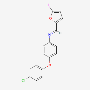 molecular formula C17H11ClINO2 B15012717 4-(4-chlorophenoxy)-N-[(E)-(5-iodofuran-2-yl)methylidene]aniline 