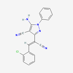 molecular formula C19H12ClN5 B15012727 5-amino-3-[(Z)-2-(2-chlorophenyl)-1-cyanoethenyl]-1-phenyl-1H-pyrazole-4-carbonitrile 