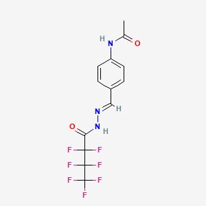 N-(4-{(E)-[2-(2,2,3,3,4,4,4-heptafluorobutanoyl)hydrazinylidene]methyl}phenyl)acetamide