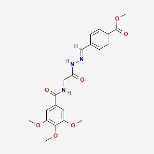 molecular formula C21H23N3O7 B15012781 Methyl 4-[(E)-({2-[(3,4,5-trimethoxyphenyl)formamido]acetamido}imino)methyl]benzoate 