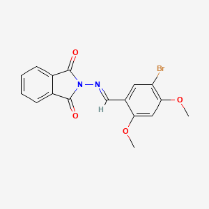 molecular formula C17H13BrN2O4 B15012792 2-{[(E)-(5-bromo-2,4-dimethoxyphenyl)methylidene]amino}-1H-isoindole-1,3(2H)-dione 