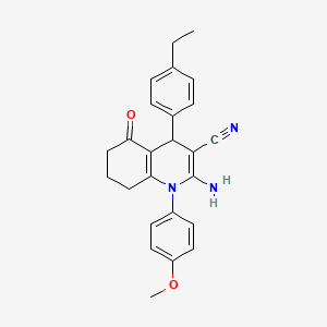 2-Amino-4-(4-ethylphenyl)-1-(4-methoxyphenyl)-5-oxo-1,4,5,6,7,8-hexahydroquinoline-3-carbonitrile