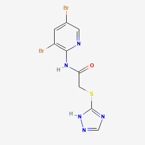 molecular formula C9H7Br2N5OS B15012823 N-(3,5-dibromopyridin-2-yl)-2-(1H-1,2,4-triazol-5-ylsulfanyl)acetamide 