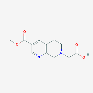 molecular formula C12H14N2O4 B1501284 2-(3-(Methoxycarbonyl)-5,6-dihydro-1,7-naphthyridin-7(8H)-YL)acetic acid CAS No. 1092352-60-7