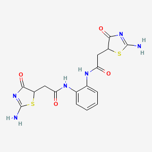 N,N'-benzene-1,2-diylbis[2-(2-imino-4-oxo-1,3-thiazolidin-5-yl)acetamide]