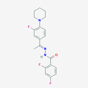 2,4-Difluoro-N'-[(1E)-1-[3-fluoro-4-(piperidin-1-YL)phenyl]ethylidene]benzohydrazide