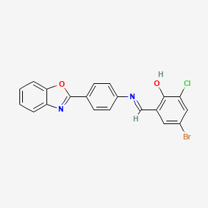 2-[(E)-{[4-(1,3-benzoxazol-2-yl)phenyl]imino}methyl]-4-bromo-6-chlorophenol