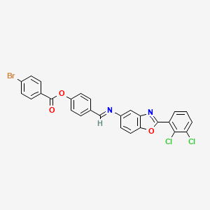 molecular formula C27H15BrCl2N2O3 B15012897 4-[(E)-{[2-(2,3-dichlorophenyl)-1,3-benzoxazol-5-yl]imino}methyl]phenyl 4-bromobenzoate 