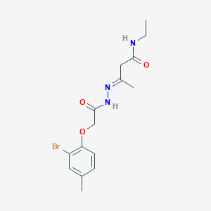 (3E)-3-{2-[(2-bromo-4-methylphenoxy)acetyl]hydrazinylidene}-N-ethylbutanamide