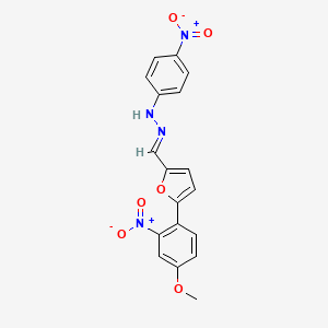 molecular formula C18H14N4O6 B15012915 (1E)-1-{[5-(4-methoxy-2-nitrophenyl)furan-2-yl]methylidene}-2-(4-nitrophenyl)hydrazine 