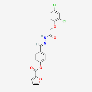 4-[(E)-{2-[(2,4-dichlorophenoxy)acetyl]hydrazinylidene}methyl]phenyl furan-2-carboxylate