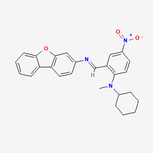 N-[(E)-{2-[cyclohexyl(methyl)amino]-5-nitrophenyl}methylidene]dibenzo[b,d]furan-3-amine