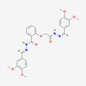 2-{2-[(2Z)-2-(3,4-dimethoxybenzylidene)hydrazinyl]-2-oxoethoxy}-N'-[(E)-(3,4-dimethoxyphenyl)methylidene]benzohydrazide