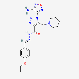 1-(4-amino-1,2,5-oxadiazol-3-yl)-N'-[(E)-(4-ethoxyphenyl)methylidene]-5-(piperidin-1-ylmethyl)-1H-1,2,3-triazole-4-carbohydrazide