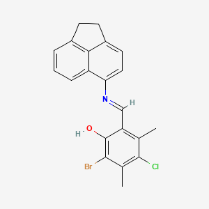 molecular formula C21H17BrClNO B15012990 2-bromo-4-chloro-6-[(E)-(1,2-dihydroacenaphthylen-5-ylimino)methyl]-3,5-dimethylphenol 