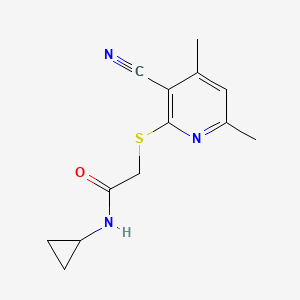 2-[(3-cyano-4,6-dimethylpyridin-2-yl)sulfanyl]-N-cyclopropylacetamide