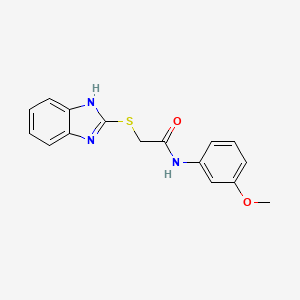 molecular formula C16H15N3O2S B15013013 Acetamide, 2-(1H-benzimidazol-2-ylthio)-N-(3-methoxyphenyl)- CAS No. 83408-89-3