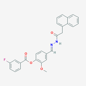 2-methoxy-4-{(E)-[2-(naphthalen-1-ylacetyl)hydrazinylidene]methyl}phenyl 3-fluorobenzoate