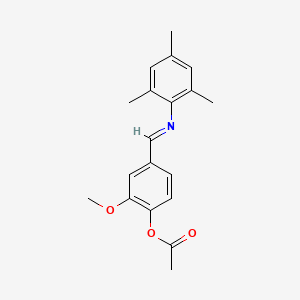 molecular formula C19H21NO3 B15013018 4-[(Mesitylimino)methyl]-2-methoxyphenyl acetate 