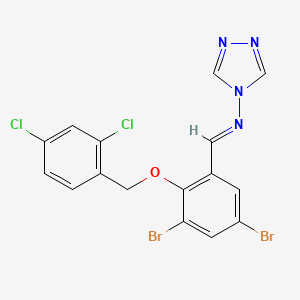 N-[(E)-{3,5-dibromo-2-[(2,4-dichlorobenzyl)oxy]phenyl}methylidene]-4H-1,2,4-triazol-4-amine