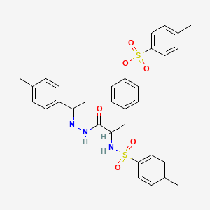 molecular formula C32H33N3O6S2 B15013036 4-(3-{(2E)-2-[1-(4-methylphenyl)ethylidene]hydrazinyl}-2-{[(4-methylphenyl)sulfonyl]amino}-3-oxopropyl)phenyl 4-methylbenzenesulfonate (non-preferred name) 