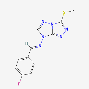 N-[(E)-(4-fluorophenyl)methylidene]-3-(methylsulfanyl)-7H-[1,2,4]triazolo[4,3-b][1,2,4]triazol-7-amine