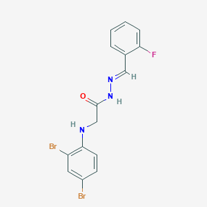 2-[(2,4-Dibromophenyl)amino]-N'-[(E)-(2-fluorophenyl)methylidene]acetohydrazide