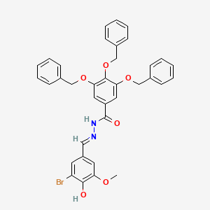 molecular formula C36H31BrN2O6 B15013081 3,4,5-tris(benzyloxy)-N'-[(E)-(3-bromo-4-hydroxy-5-methoxyphenyl)methylidene]benzohydrazide 