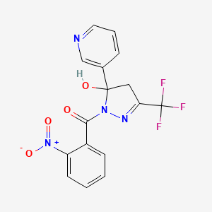 2-Pyrazolin-5-ol, 3-trifluoromethyl-1-(2-nitrobenzoyl)-5-(3-pyridyl)-