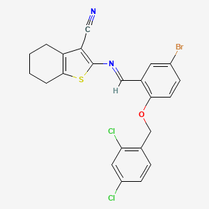 2-{[(E)-{5-bromo-2-[(2,4-dichlorobenzyl)oxy]phenyl}methylidene]amino}-4,5,6,7-tetrahydro-1-benzothiophene-3-carbonitrile