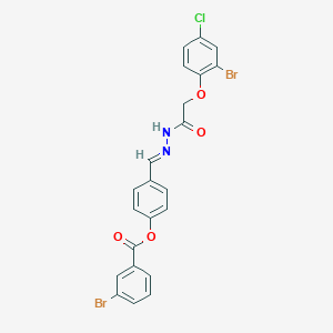 4-[(E)-{2-[(2-bromo-4-chlorophenoxy)acetyl]hydrazinylidene}methyl]phenyl 3-bromobenzoate