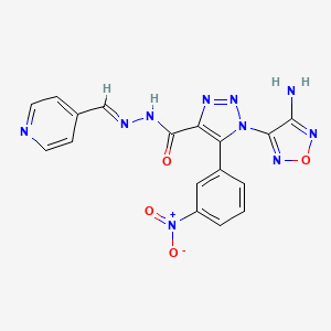 molecular formula C17H12N10O4 B15013132 1-(4-amino-1,2,5-oxadiazol-3-yl)-5-(3-nitrophenyl)-N'-[(E)-pyridin-4-ylmethylidene]-1H-1,2,3-triazole-4-carbohydrazide 