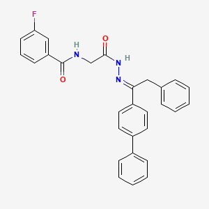 N-({N'-[(1E)-1-{[11'-Biphenyl]-4-YL}-2-phenylethylidene]hydrazinecarbonyl}methyl)-3-fluorobenzamide