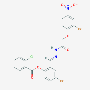 4-bromo-2-[(E)-{2-[(2-bromo-4-nitrophenoxy)acetyl]hydrazinylidene}methyl]phenyl 2-chlorobenzoate