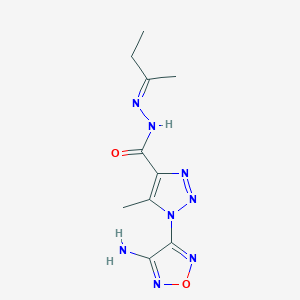 molecular formula C10H14N8O2 B15013218 1-(4-amino-1,2,5-oxadiazol-3-yl)-N'-[(2E)-butan-2-ylidene]-5-methyl-1H-1,2,3-triazole-4-carbohydrazide 