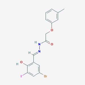 N'-[(E)-(5-bromo-2-hydroxy-3-iodophenyl)methylidene]-2-(3-methylphenoxy)acetohydrazide