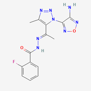 N'-[(1E)-1-[1-(4-Amino-1,2,5-oxadiazol-3-YL)-4-methyl-1H-1,2,3-triazol-5-YL]ethylidene]-2-fluorobenzohydrazide