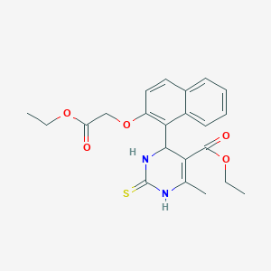 Ethyl 4-[2-(2-ethoxy-2-oxoethoxy)naphthalen-1-yl]-6-methyl-2-thioxo-1,2,3,4-tetrahydropyrimidine-5-carboxylate