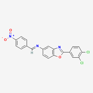 2-(3,4-dichlorophenyl)-N-[(E)-(4-nitrophenyl)methylidene]-1,3-benzoxazol-5-amine