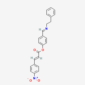 molecular formula C24H20N2O4 B15013337 4-[(phenethylimino)methyl]phenyl (E)-3-(4-nitrophenyl)-2-propenoate 