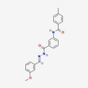 molecular formula C23H21N3O3 B15013346 N-(3-{[(2E)-2-(3-methoxybenzylidene)hydrazinyl]carbonyl}phenyl)-4-methylbenzamide 