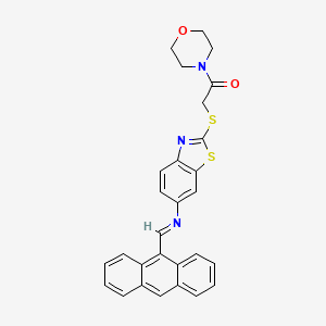 Morpholine, 4-[[[6-[(9-anthracenylmethylene)amino]-2-benzothiazolyl]thio]acetyl]-