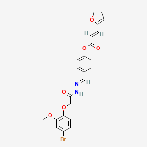 4-[(E)-{2-[(4-bromo-2-methoxyphenoxy)acetyl]hydrazinylidene}methyl]phenyl (2E)-3-(furan-2-yl)prop-2-enoate